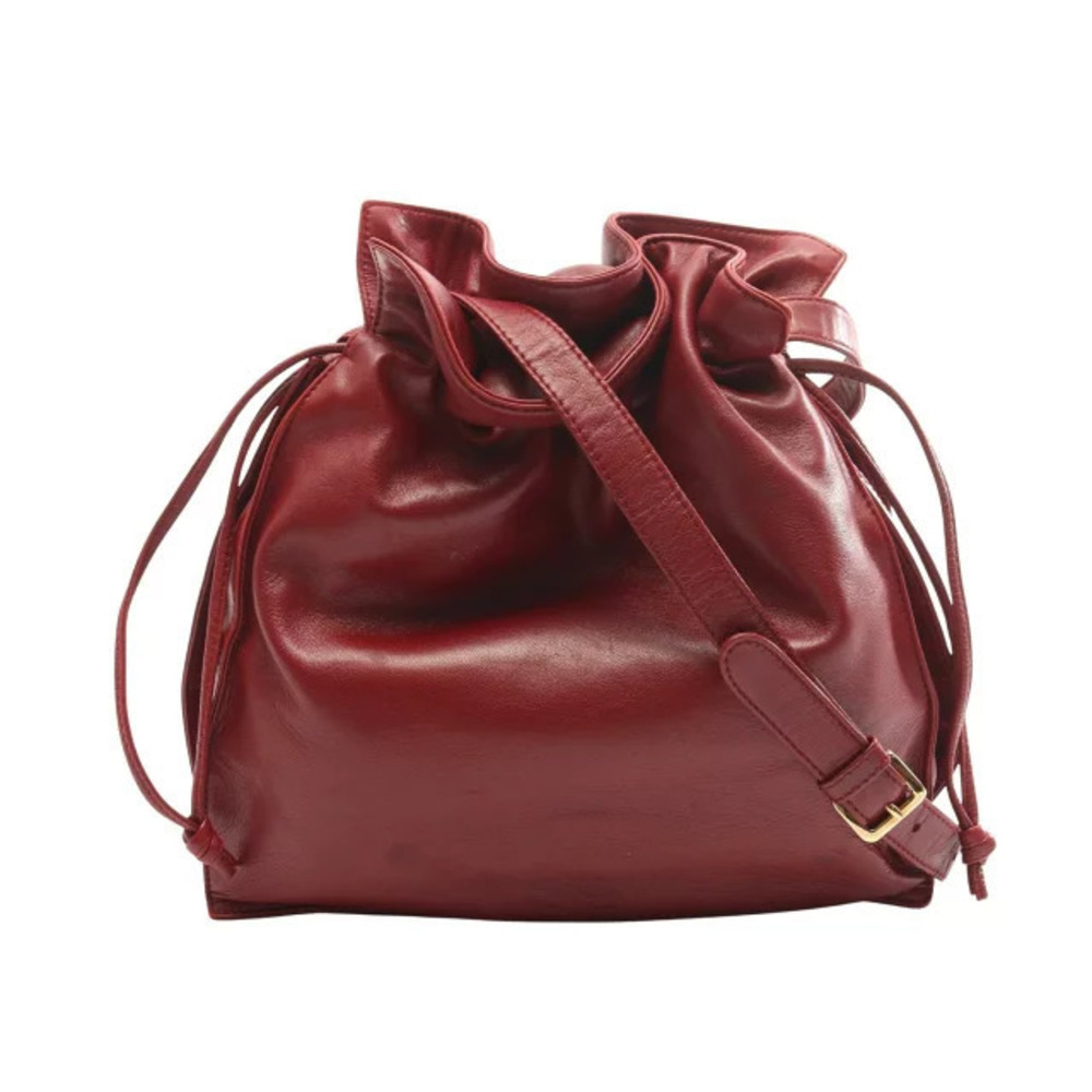 Loewe Anagram Shoulder Bag Leather Bordeaux Purple